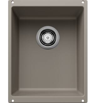 Blanco 517676 Precis 13 3/4" Medium Single Bowl Undermount Silgranit Kitchen Sink in Truffle