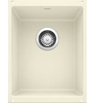 Blanco 513423 Precis 13 3/4" Medium Single Bowl Undermount Silgranit Kitchen Sink in Biscuit