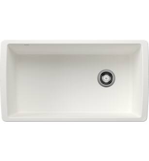 Blanco 441767 Diamond 33 1/2" Single Bowl Undermount Silgranit Kitchen Sink in White