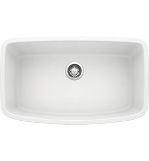 Blanco 441773 Valea 32 1/4" Single Bowl Undermount Silgranit Kitchen Sink in White