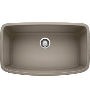 Blanco 441772 Valea 32 1/4" Single Bowl Undermount Silgranit Kitchen Sink in Truffle