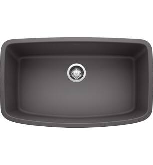 Blanco 441611 Valea 32 1/4" Single Bowl Undermount Silgranit Kitchen Sink in Cinder