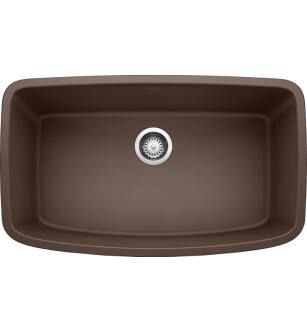 Blanco 441613 Valea 32 1/4" Single Bowl Undermount Silgranit Kitchen Sink in Cafe Brown