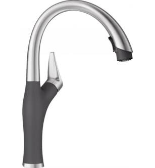 Blanco 442033 Artona 1.5 GPM Kitchen Faucet with Pulldown Dual Spray in Cinder/Stainless Steel