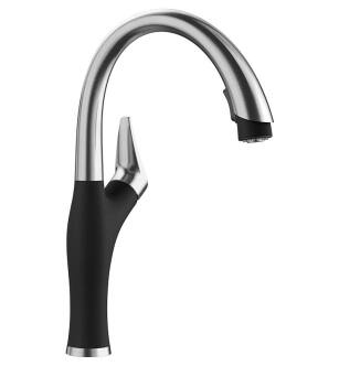 Blanco 526401 Artona 1.5 GPM Kitchen Faucet with Pulldown Dual Spray in Steel/Coal Black