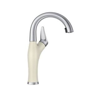 Blanco 403782 Artona Bar Kitchen Faucet with Pulldown Dual Spray in Biscuit/Stainless Steel