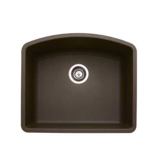 Blanco 440172 Diamond 24" Single Bowl Undermount Silgranit Kitchen Sink in Cafe Brown