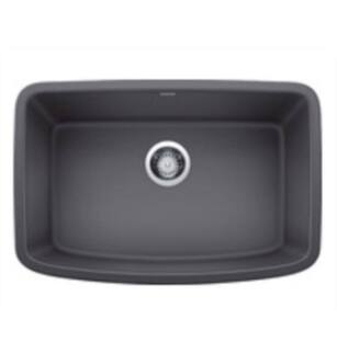 Blanco 442548 Valea 27" Single Bowl Undermount Silgranit Kitchen Sink in Cinder