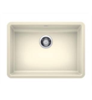 Blanco 442544 Precis 25" Single Bowl Undermount Silgranit Kitchen Sink with ADA Compliant in Biscuit