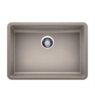Blanco 442540 Precis 25" Single Bowl Undermount Silgranit Kitchen Sink with ADA Compliant in Truffle