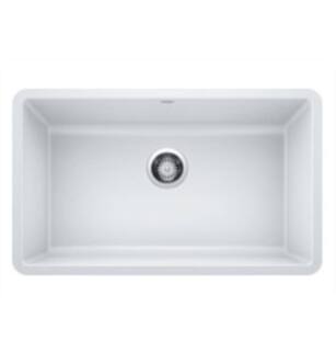 Blanco 442533 Precis 30" Single Bowl Undermount Silgranit Kitchen Sink in White