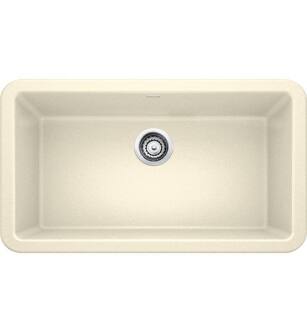 Blanco 401987 Ikon 33" Single Bowl Farmhouse/Front-Apron Silgranit Kitchen Sink in Biscuit