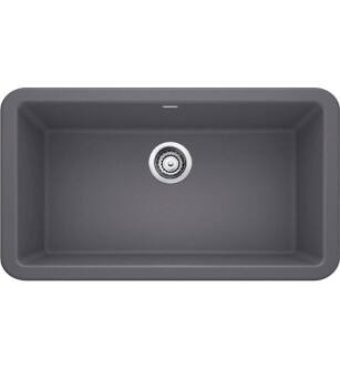Blanco 401985 Ikon 33" Single Bowl Farmhouse/Front-Apron Silgranit Kitchen Sink in Cinder