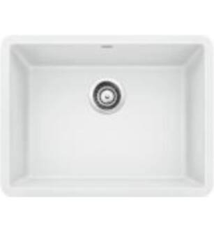 Blanco 522414 Precis 23 1/2" Single Bowl Undermount Silgranit Kitchen Sink in White