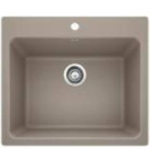 Blanco 401926 Liven 25" Single Bowl Drop In/Undermount Laundry Silgranit Kitchen Sink in Truffle