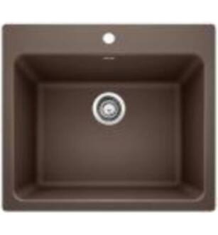 Blanco 401922 Liven 25" Single Bowl Drop In/Undermount Laundry Silgranit Kitchen Sink in Cafe Brown
