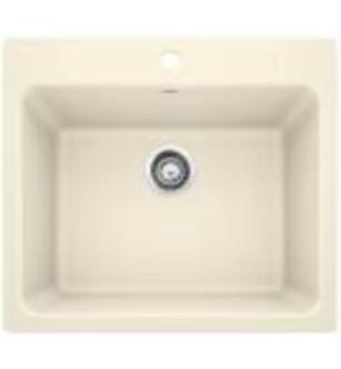 Blanco 401925 Liven 25" Single Bowl Drop In/Undermount Laundry Silgranit Kitchen Sink in Biscuit
