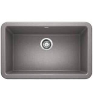Blanco 401778 Ikon 30" Single Bowl Farmhouse/Front-Apron Silgranit Kitchen Sink in Metallic Gray