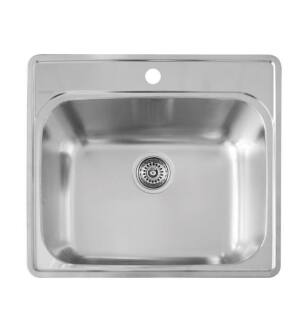 Blanco 441078 Essential 25" Single Bowl Drop In Kitchen Sink in Stainless Steel