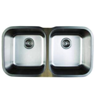 Blanco 441020 Stellar 33 3/8" Double Bowl Undermount Stainless Steel Kitchen Sink in Refined Brushed