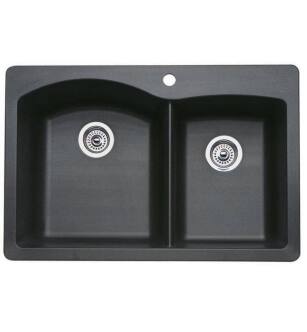 Blanco 440215 Diamond 33" Double Bowl Silgranit Kitchen Sink in Anthracite
