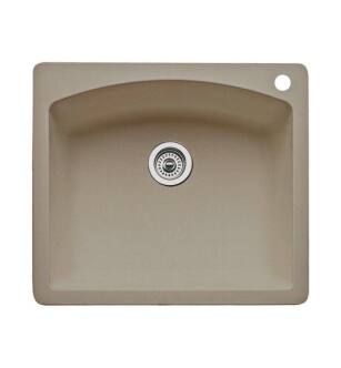 Blanco 441280 Diamond 25" Single Bowl Drop In Silgranit Kitchen Sink in Truffle
