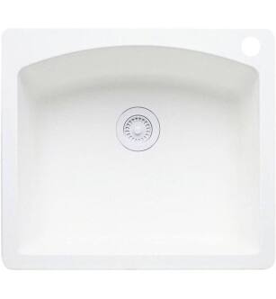 Blanco 440211 Diamond 25" Single Bowl Drop In Silgranit Kitchen Sink in White