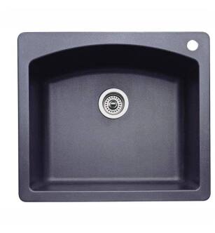 Blanco 440210 Diamond 25" Single Bowl Drop In Silgranit Kitchen Sink in Anthracite
