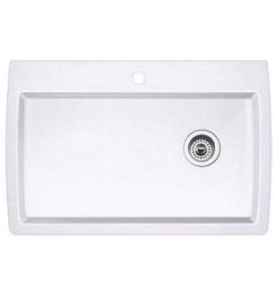 Blanco 440195 Diamond 32 1/2" Single Bowl Undermount Silgranit Kitchen Sink in White