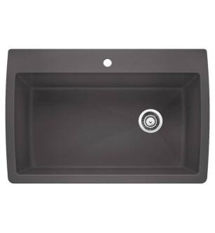 Blanco 440193 Diamond 32 1/2" Single Bowl Undermount Silgranit Kitchen Sink in Metallic Gray