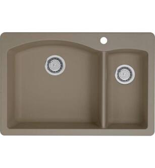 Blanco 441282 Diamond 33" Double Bowl Undermount Silgranit Kitchen Sink in Truffle