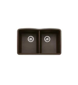 Blanco 440182 Diamond 32" Double Bowl Undermount Silgranit Kitchen Sink in Cafe Brown