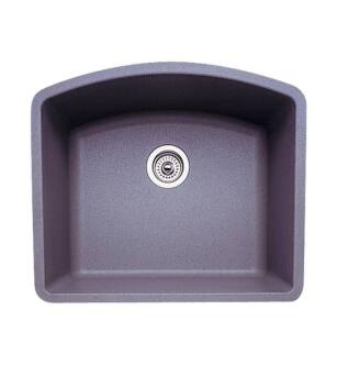 Blanco 440173 Diamond 24" Single Bowl Undermount Silgranit Kitchen Sink in Metallic Gray