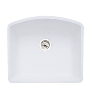 Blanco 440175 Diamond 24" Single Bowl Undermount Silgranit Kitchen Sink in White