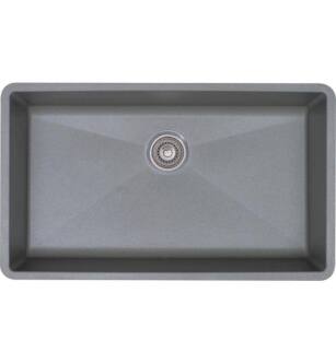 Blanco 440148 Precis 32" Single Bowl Undermount Silgranit Kitchen Sink in Metallic Gray