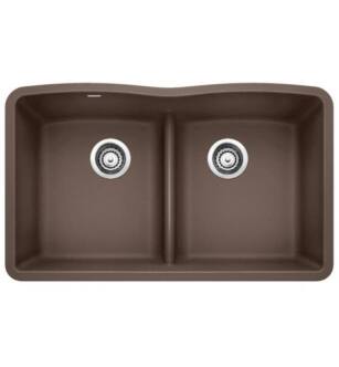 Blanco 442078 Diamond 32" Double Bowl Undermount Silgranit Kitchen Sink with Low Divide in Cafe Brwon