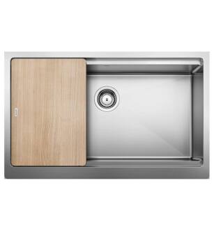 Blanco 525243 Quatrus 33" Single Bowl Apron Front Ergon Kitchen Sink in Satin