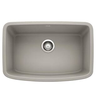 Blanco 442757 Valea 27" Single Bowl Undermount Silgranit Kitchen Sink in Concrete Gray