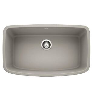 Blanco 442756 Valea 32" Single Bowl Undermount Silgranit Kitchen Sink in Concrete Gray