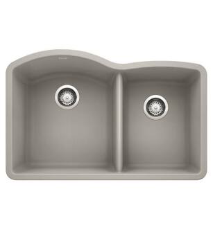 Blanco 442745 Diamond 32" Double Bowl Undermount Silgranit Kitchen Sink in Concrete Gray