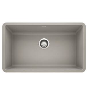 Blanco 442739 Precis 30" Single Bowl Undermount Silgranit Kitchen Sink in Concrete Gray
