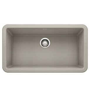 Blanco 402320 Ikon 33" Single Bowl Apron Front Silgranit Kitchen Sink in Concrete Gray