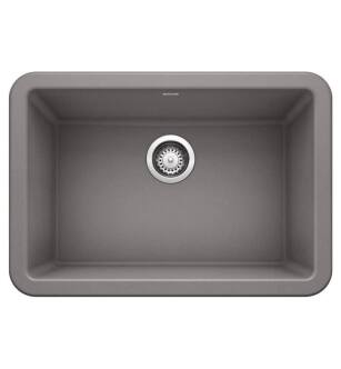 Blanco 402314 Ikon 27" Single Bowl Apron Front Silgranit Kitchen Sink in Metallic Gray