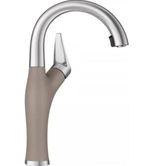 Blanco 442043 Artona Bar Kitchen Faucet with Pulldown Dual Spray in Truffle/Stainless Steel