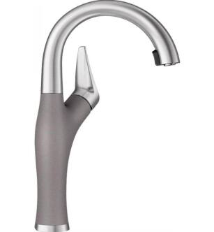 Blanco 442042 Artona Bar Kitchen Faucet with Pulldown Dual Spray in Metallic Gray/Stainless Steel