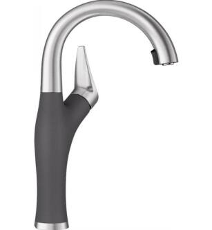 Blanco 442041 Artona Bar Kitchen Faucet with Pulldown Dual Spray in Cinder/Stainless Steel