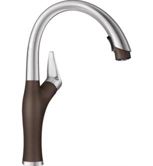 Blanco 442024 Artona 2.2 GPM Kitchen Faucet with Pulldown Dual Spray in Cafe Brown/Stainless Steel