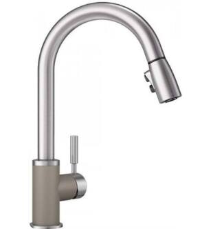 Blanco 442058 Sonoma 1.5 GPM Single Handle Kitchen Faucet with Pulldown Spray in Truffle/Stainless Steel