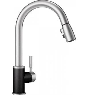 Blanco 442055 Sonoma 1.5 GPM Single Handle Kitchen Faucet with Pulldown Spray in Anthracite/Stainless Steel