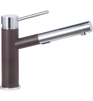 Blanco 441618 Alta Compact 1.8 GPM Single Handle Kitchen Faucet with Pullout Dual Spray in Cafe Brown/Chrome